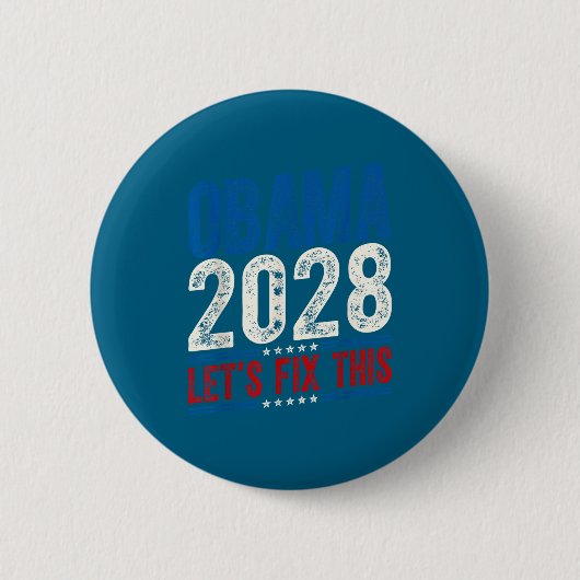 Obama 2028 Let's Fix This Obama 48th President 缶バッジ (正面)