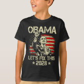 Obama 2028 Let's Fix This Obama 48th President Tシャツ (正面)