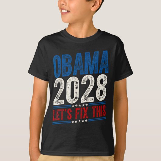 Obama 2028 Let's Fix This Obama 48th President Tシャツ (正面)