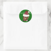 Obama Christmas Sticker(t shirt bumperアンチオバマ) ラウンドシール (バッグ)