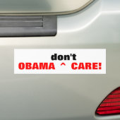 OBAMA^doのない^CARE!  バンパーステッカー (車上)
