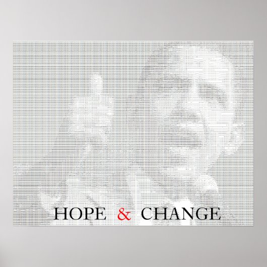 Obama Hope & Change Ascii Art Poster ポスター (正面)