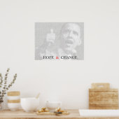 Obama Hope & Change Ascii Art Poster ポスター (キッチン)