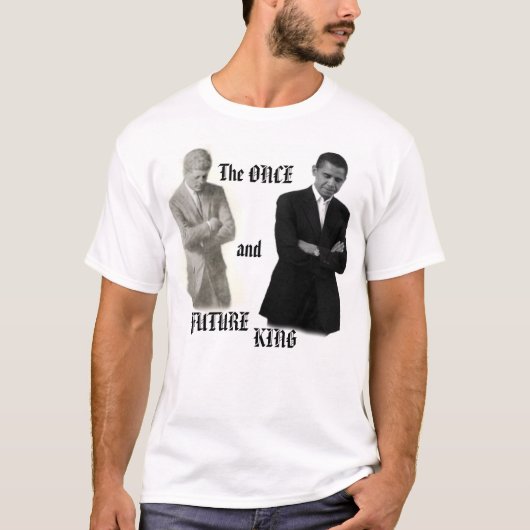 Obama/JFKの交差ステッチのワイシャツ Tシャツ (正面)