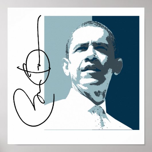 OBAMA LEADERSHIP BLUE -.png ポスター (正面)