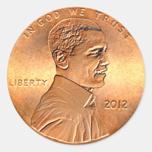 Obama Penny 2012年版 ラウンドシール (正面)