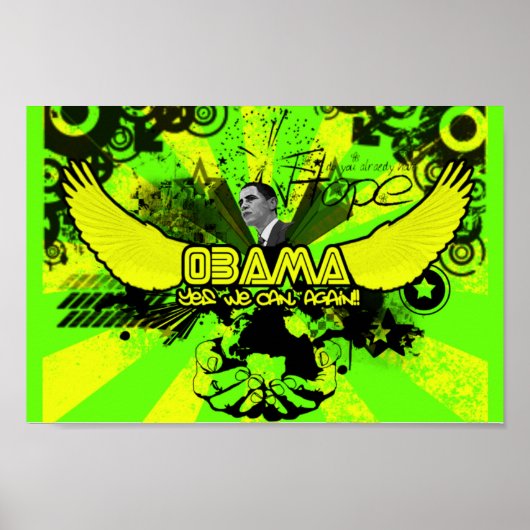 Obama (Yes We Can, Again!!) Poster ポスター (正面)