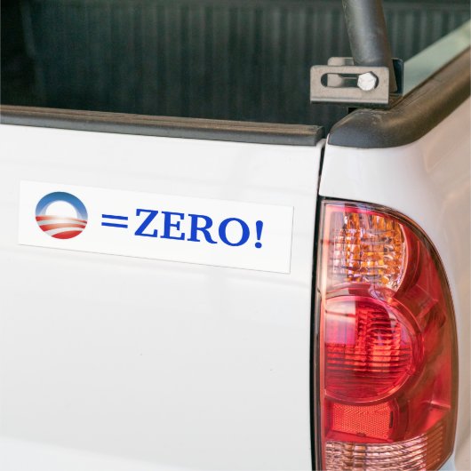 Obama=Zero! バンパーステッカー (トラック上)