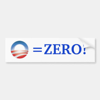 Obama=Zero! バンパーステッカー