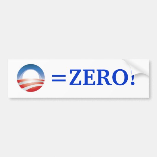 Obama=Zero! バンパーステッカー (正面)