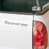 ObamaCaresのバンパーステッカー(白で青い) バンパーステッカー (トラック上)