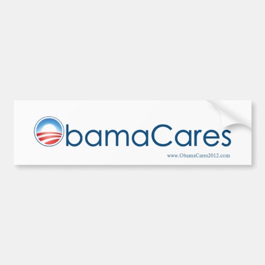 ObamaCaresのバンパーステッカー(白で青い) バンパーステッカー (正面)