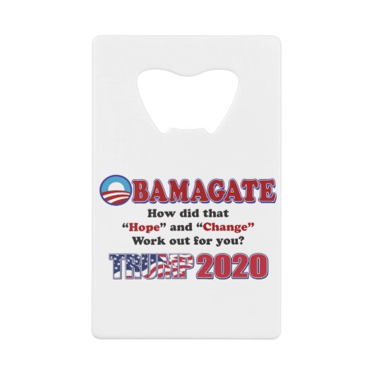 OBAMAGATE-Trump-2020 クレジットカード栓抜き (正面)