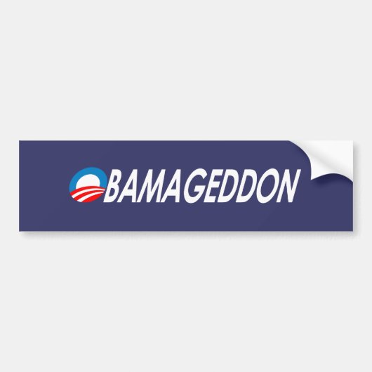Obamageddonの白 バンパーステッカー (正面)
