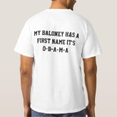 ObamalognaのTシャツの前部及び背部 Tシャツ (裏面)