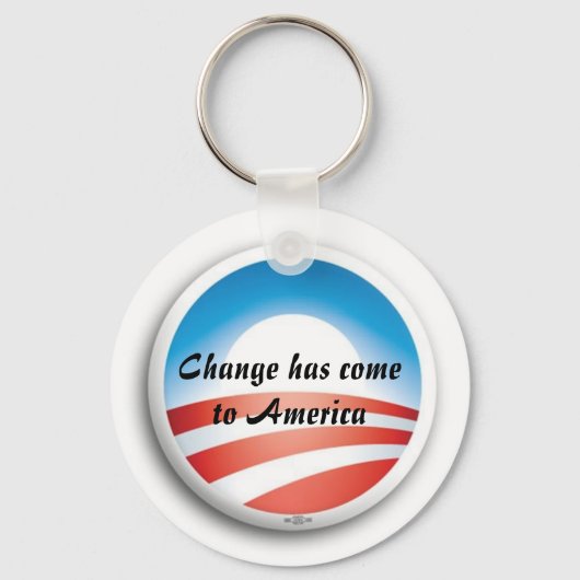 ObamaLogo、Changeはアメリカ来に戻る キーホルダー (正面)