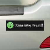 obamamakesmesick、オバマは私を病気に!します!! バンパーステッカー (車上)
