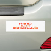 ObamanationのよりよいDEADTHAN REDliving バンパーステッカー (車上)