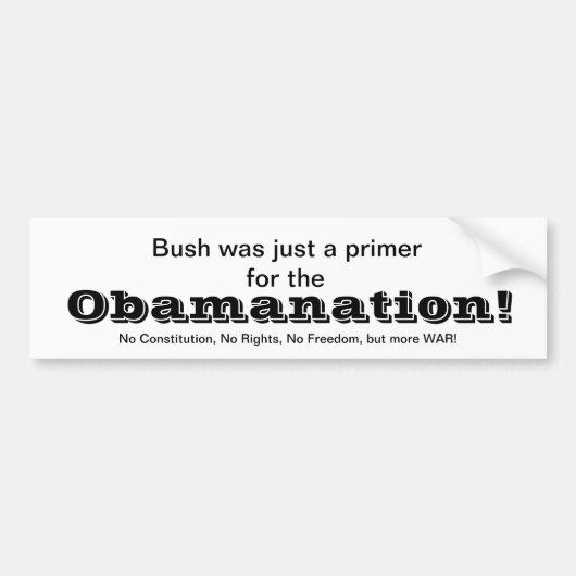 Obamanation バンパーステッカー (正面)