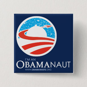 Obamanautの正方形ボタン 缶バッジ