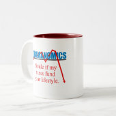 Obamanomics -私の税があなたのlifestylに資金を供給すればスマイル ツートーンマグカップ (正面左)