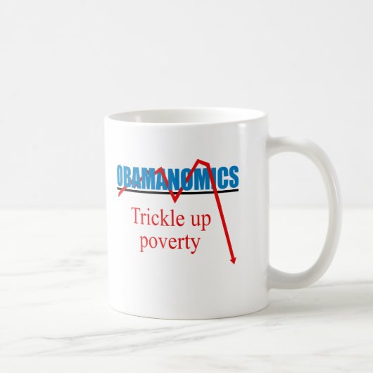 Obamanomics -窮乏の上の細流 コーヒーマグカップ (右)