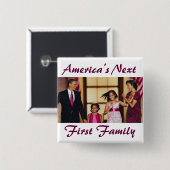 Obamas: アメリカの次の第1家族ボタン 缶バッジ (正面&裏面)
