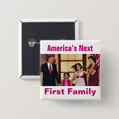 Obamas: アメリカの次の第1家族ボタン 缶バッジ (正面&裏面)
