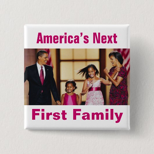 Obamas: アメリカの次の第1家族ボタン 缶バッジ (正面)