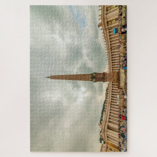 ObeliskとBernini colonnade，ローマ，イタリア ジグソーパズル (縦)