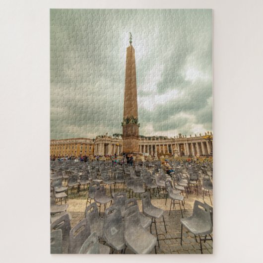 Obelisk with chairs, St. Peter square,ローマ,イタリア ジグソーパズル (縦)