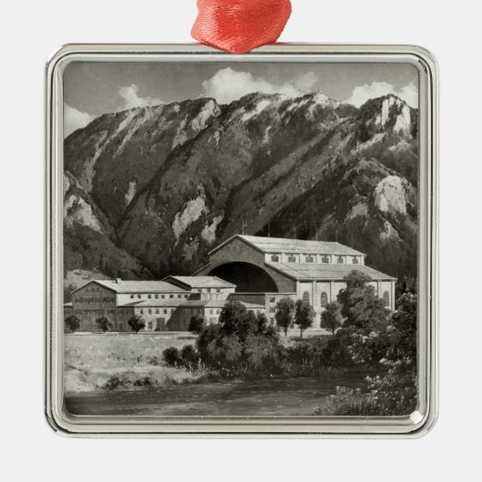 Oberammergau 1930年の劇場 メタルオーナメント (正面)