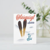 Obergurgl Austria Skiポスター ポストカード (スタンド正面)