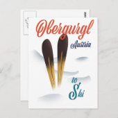 Obergurgl Austria Skiポスター ポストカード (正面/裏面)