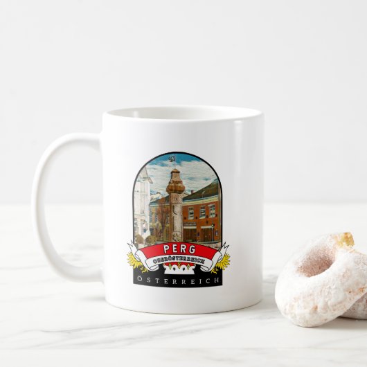 Oberösterreich Perg Österreich Souvenir コーヒーマグカップ (ドーナツ)