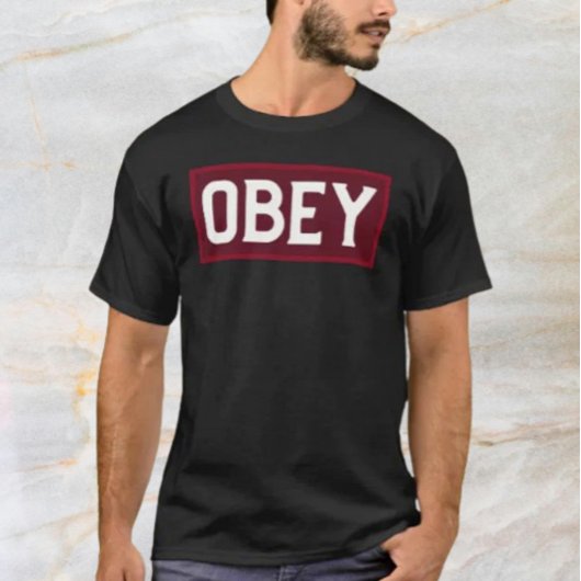 OBEY Bold Red Box Typography Shirt Tシャツ