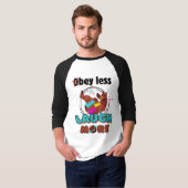 Obey Less Laugh More Funny Bear Tシャツ (正面フル)
