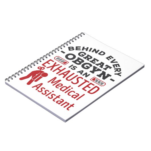 OBGYNの素晴らし疲れ果てた医療助手の後ろに ノートブック (左側)