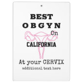 OBGYN最高の on Town/City Gynecologist Obstetrician クリップボード (裏面)