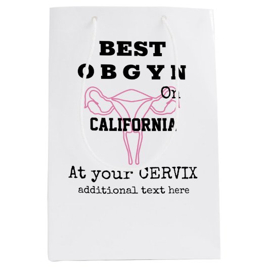 OBGYN最高の on Town or City Gynecologist ミディアムペーパーバッグ (正面)