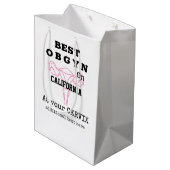 OBGYN最高の on Town or City Gynecologist ミディアムペーパーバッグ (裏面アングル)