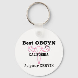 OBGYN最高の on Town or City name Gyneclogist キーホルダー