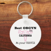 OBGYN最高の on Town or City name Gyneclogist キーホルダー (正面)