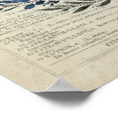 OBGYN贈り物のベビーの構造Wombと青の花模様 ポスター (角)