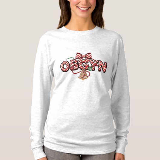 OBGYN クリスマス長袖Tシャツ Tシャツ (正面)