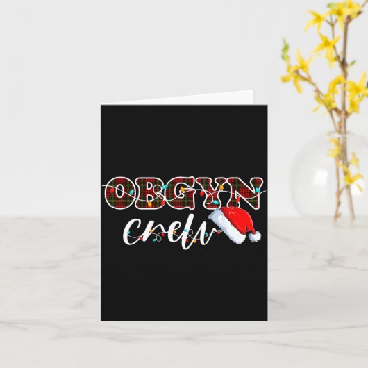 Obgyn Crew Christmas Lights Santa Hat  カード (黄色い花)