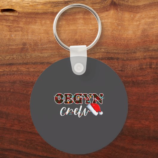 Obgyn Crew Christmas Lights Santa Hat  キーホルダー (正面)