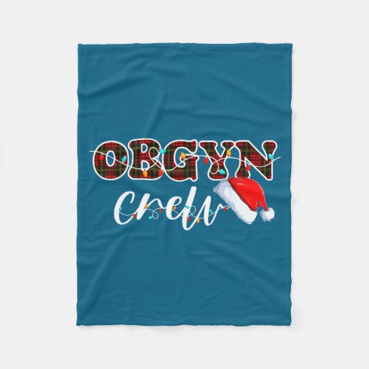 Obgyn Crew Christmas Lights Santa Hat  フリースブランケット (正面)