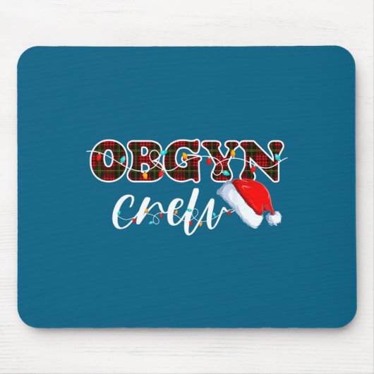 Obgyn Crew Christmas Lights Santa Hat  マウスパッド (正面)
