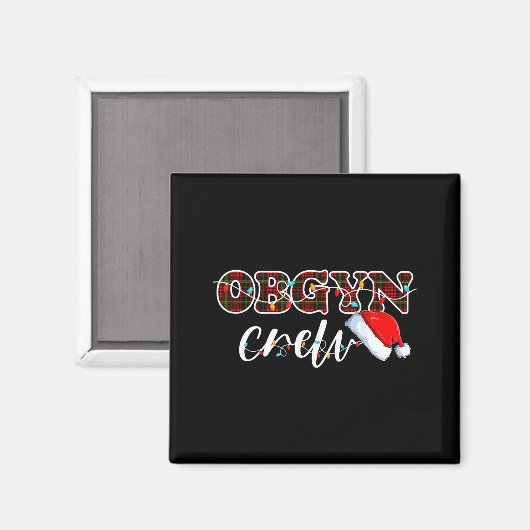 Obgyn Crew Christmas Lights Santa Hat  マグネット (正面/裏面)